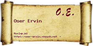 Oser Ervin névjegykártya